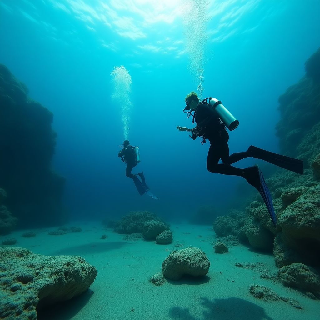 Kaş'ta dalış yapan dalışçılar